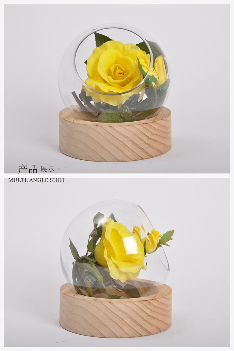 Set up 20x20x23cm decorative floral glass flower art new house decoration gift restaurant simulation flower arrangement YHY00662