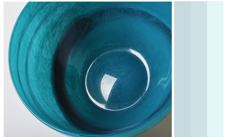 Modern minimalist blue glass vase for high-end luxury decorative glass handicraft ornaments Home Furnishing room YK800432, YK8004244