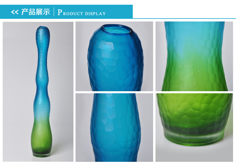 What makes modern blue and green color bottle gourd shaped vase Home Furnishing decorative ornaments a creative ornaments 13544-5902