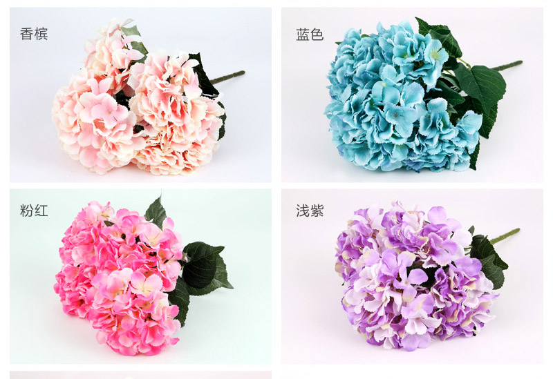 The new head of the South high simulation of 5 Hydrangea flowers high quality silk Home Furnishing decorative wedding supplies NF07352