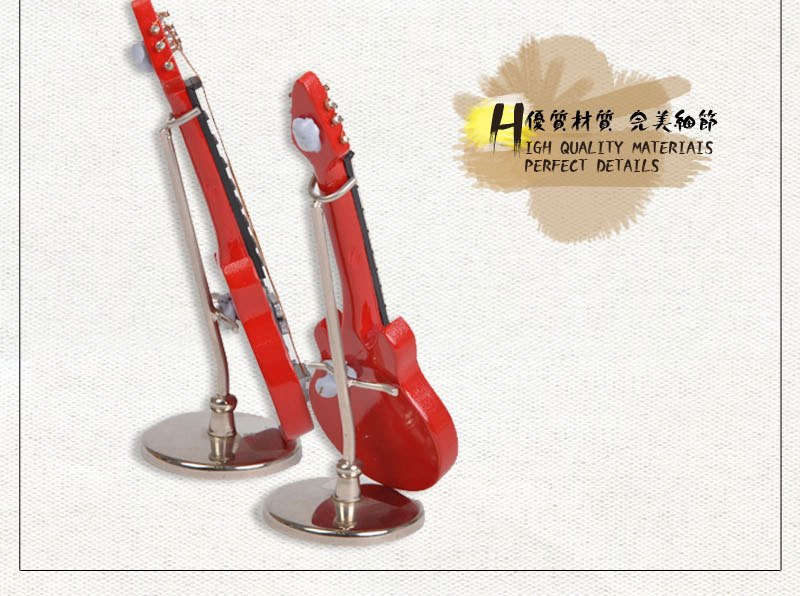 Jane's red sleeve wooden guitar Mini Home Furnishing exquisite ornaments creative model No.84