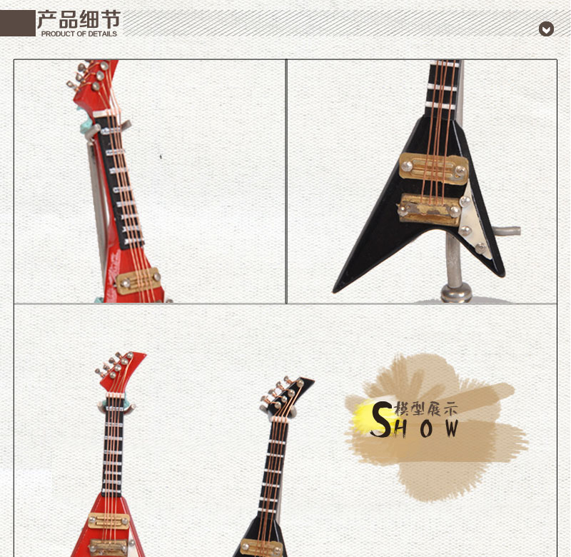 Jane's sleeve red / black wooden Mini Guitar Home Furnishing exquisite ornaments creative model GE2-7-S2