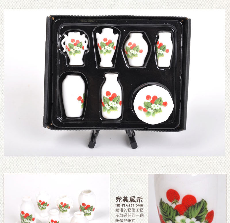 Jane's sleeve Home Furnishing creative compact model decoration living room decoration 701 strawberry Mini vase ceramic package2