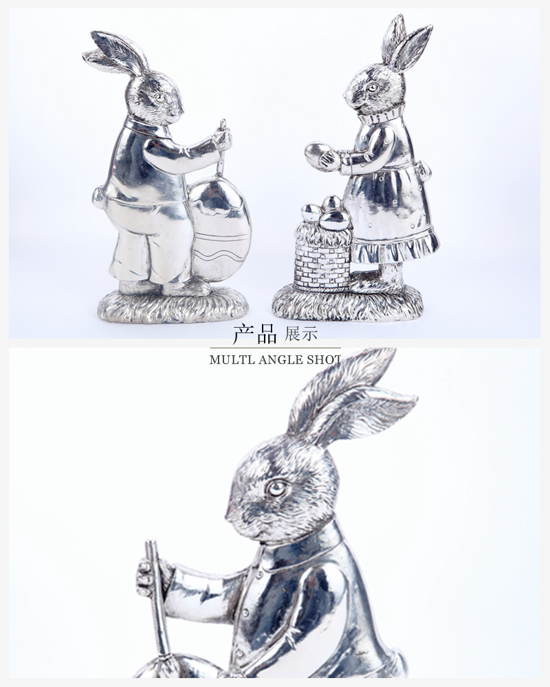 Creative gifts Home Furnishing Jewelry Wedding gift decoration decoration 2114005SL super adorable rabbit animal resin2