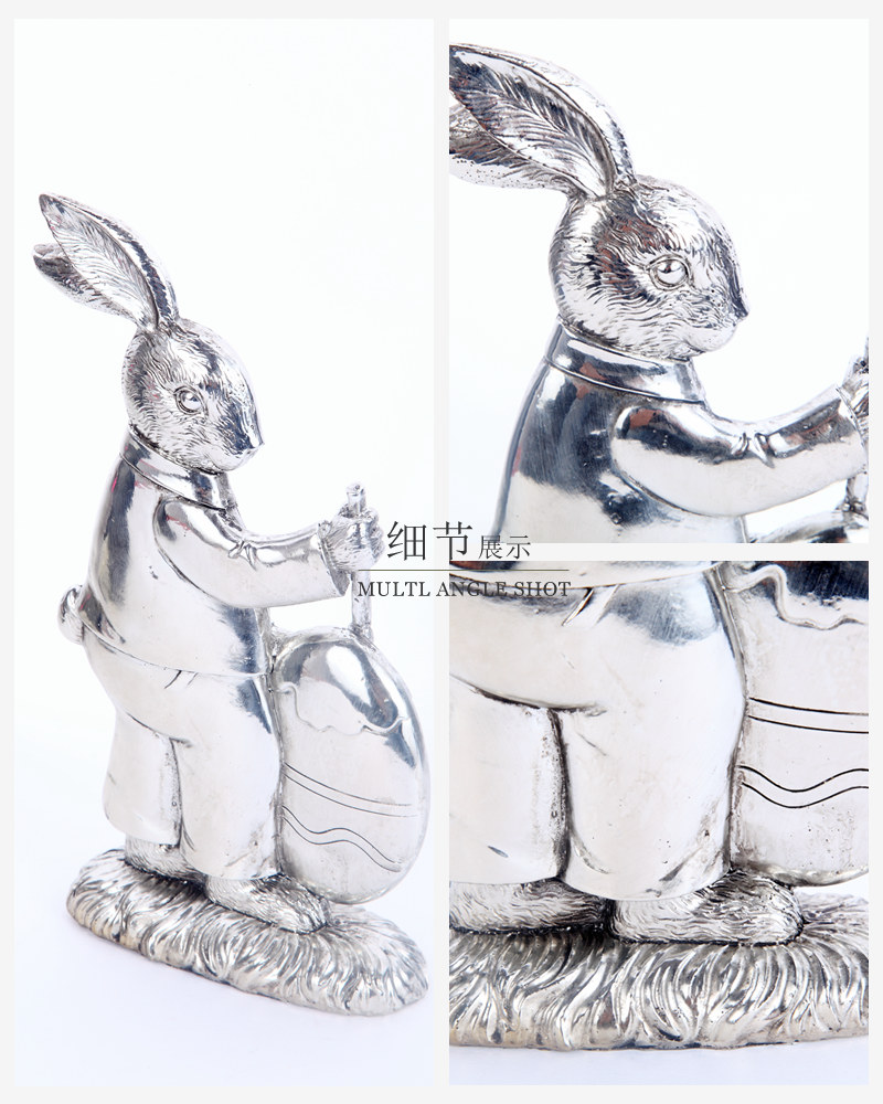 Creative gifts Home Furnishing Jewelry Wedding gift decoration decoration 2114005SL super adorable rabbit animal resin3