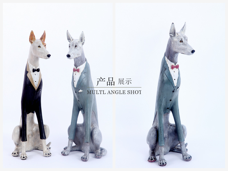 American country gentleman dog ornaments Home Furnishing Decor resin adventure wedding gift 92883, 92883-12