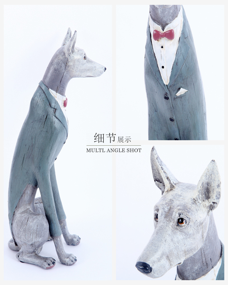American country gentleman dog ornaments Home Furnishing Decor resin adventure wedding gift 92883, 92883-14