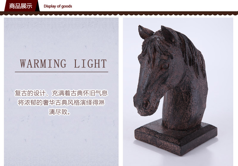 Foreign trade boutique antique antique copper horse Vintage Bookends Bookends Set bookend decoration 42133302