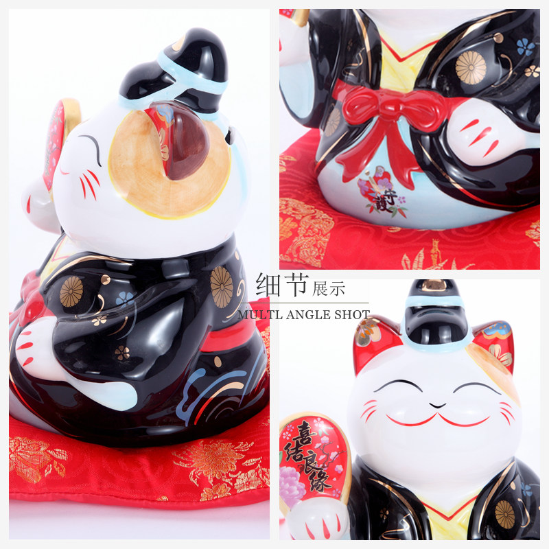 A couple of Lucky Cat ornaments Ceramic Piggy piggy wedding gift for cat FY35829/FY358304