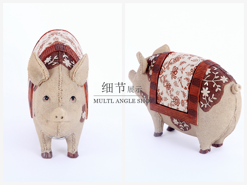 Resin coated cloth pig cartoon creative ornaments house children room decoration 3105-31063