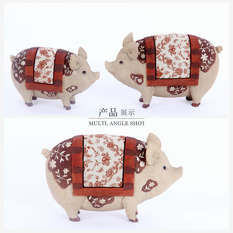 Resin coated cloth pig cartoon creative ornaments house children room decoration 3105-31062