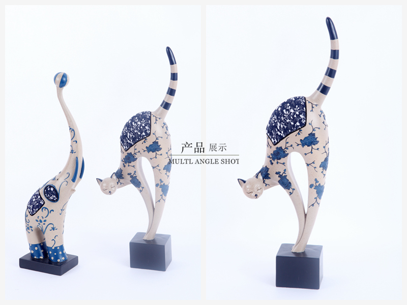 High fashion cat elephant living room desktop ornaments European style and modern simple wedding gift Home Furnishing decor 1591A, 1593A2