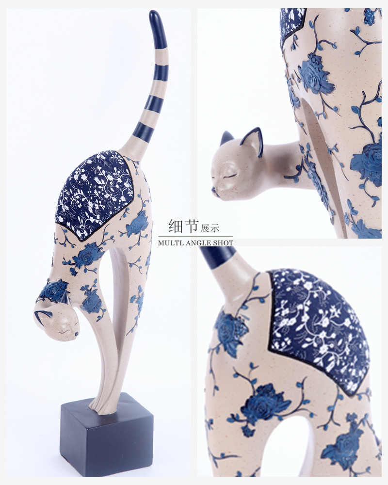 High fashion cat elephant living room desktop ornaments European style and modern simple wedding gift Home Furnishing decor 1591A, 1593A3