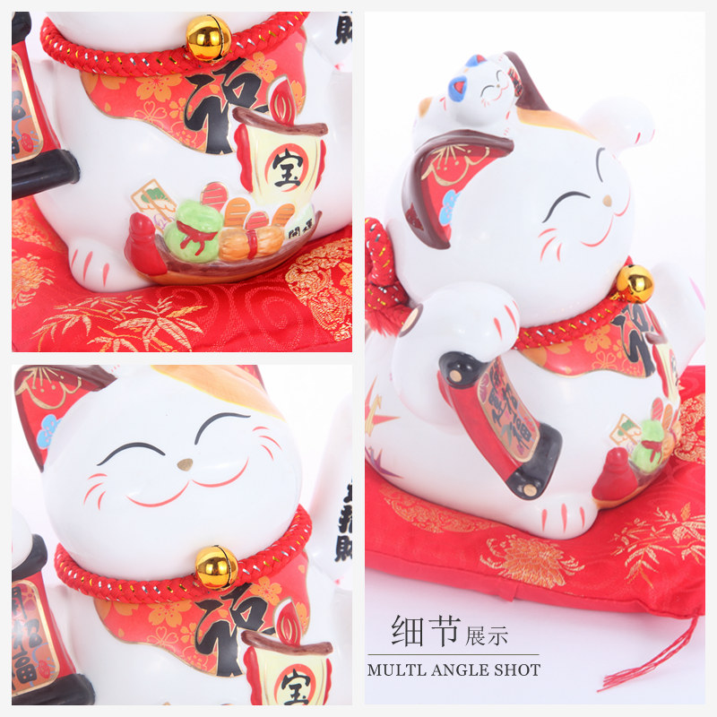 Ceramic cat Lucky cat cat hand waving Zhaofu electric gift shop opened decoration FY358603