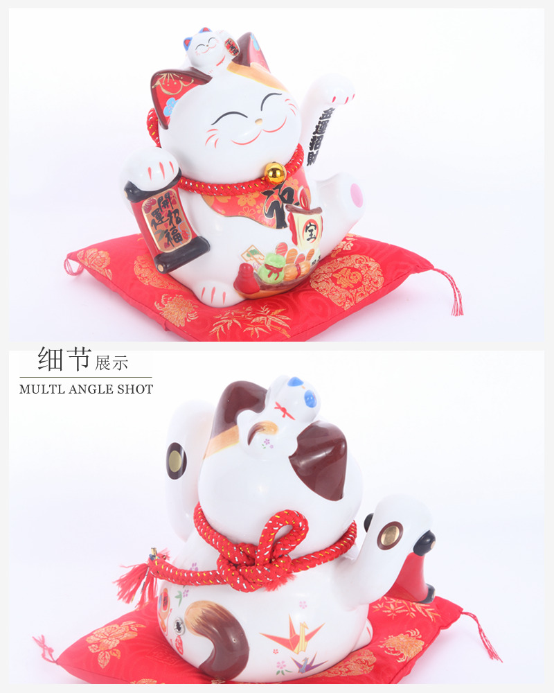 Ceramic cat Lucky cat cat hand waving Zhaofu electric gift shop opened decoration FY358602