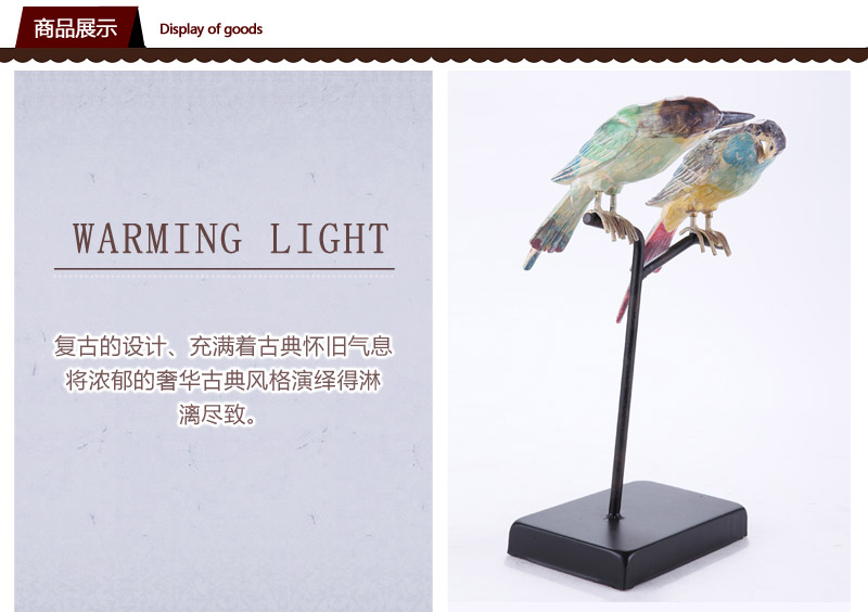 The retro design of resin with rod bird decorative gift 1120436-G30 living room decoration2