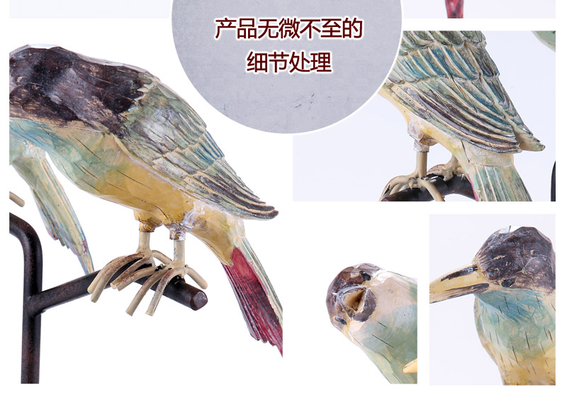The retro design of resin with rod bird decorative gift 1120436-G30 living room decoration5