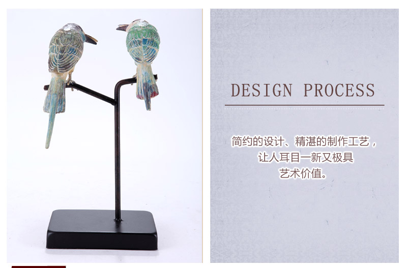 The retro design of resin with rod bird decorative gift 1120436-G30 living room decoration3