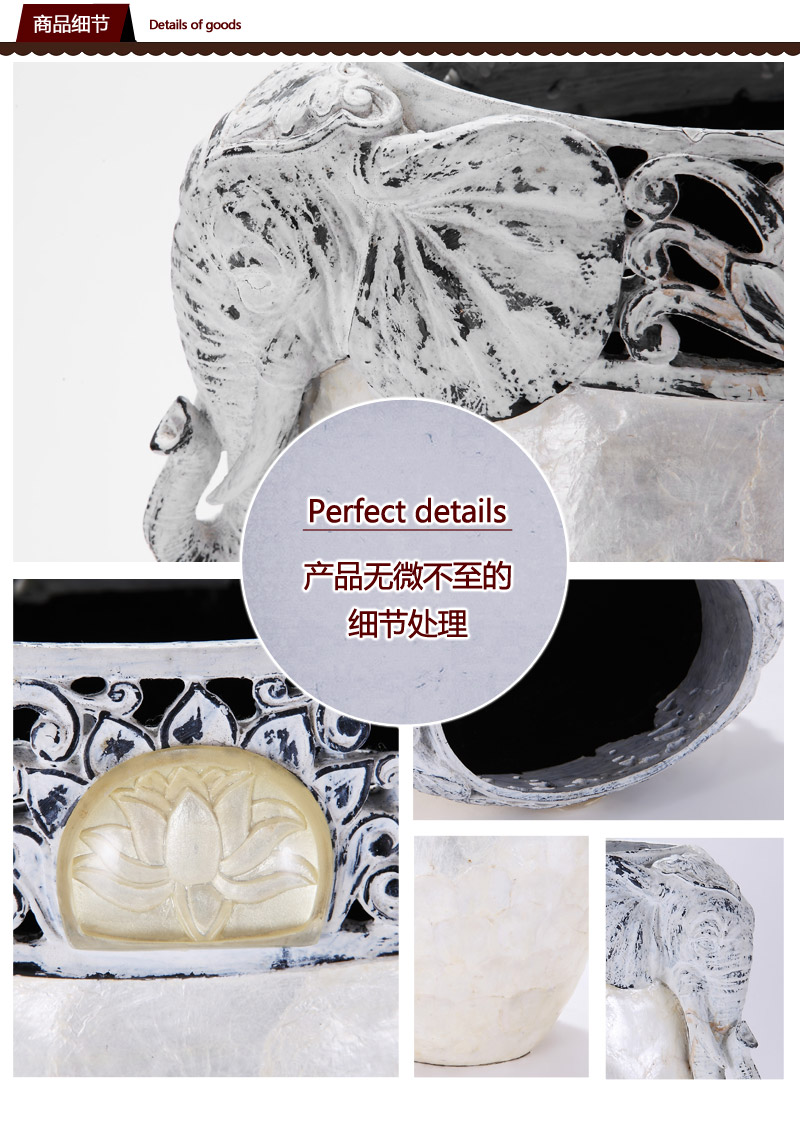 Abstract Home Furnishing creative jewelry design silver ornaments shop Hotel Elephant flower vase ornaments 8R3207B3