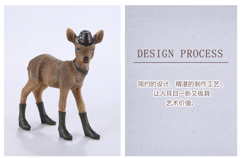 A set of two European creative Home Furnishing resin craft ornaments deer flat shoes / boots Home Furnishing furnishings decorations houses 41108353