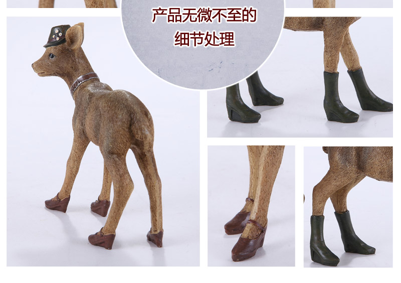 A set of two European creative Home Furnishing resin craft ornaments deer flat shoes / boots Home Furnishing furnishings decorations houses 41108355