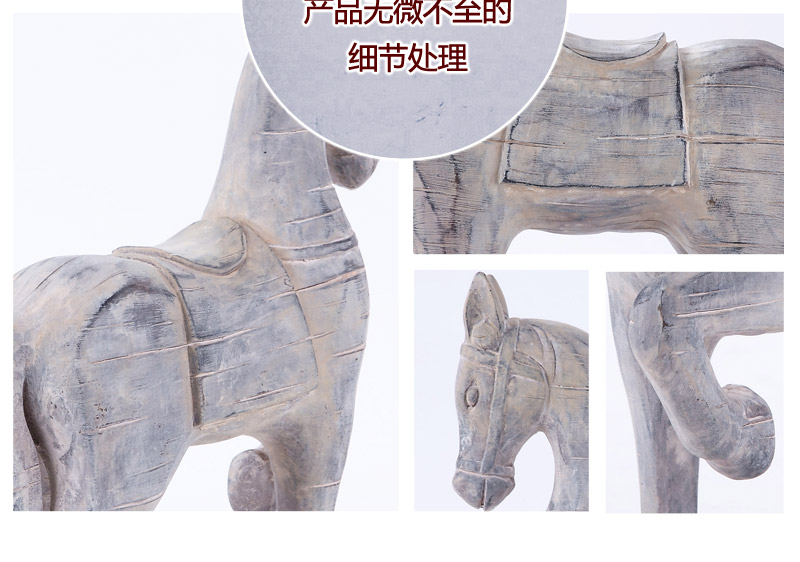 Do the old American French country high-grade resin jewelry ornaments Home Furnishing study Monti retro 1120288 horses (89) -G175