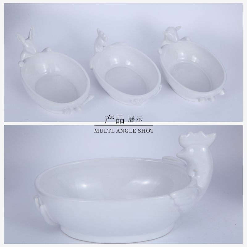 Creative ceramics / Rabbit / sheep Rooster bowl modern minimalist personality creative Home Furnishing Club decoration decoration 26132262