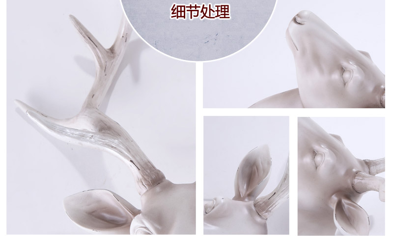 European white deer Home Furnishing resin Fashion TV background wall mural Zhaocai wall 1311230-135