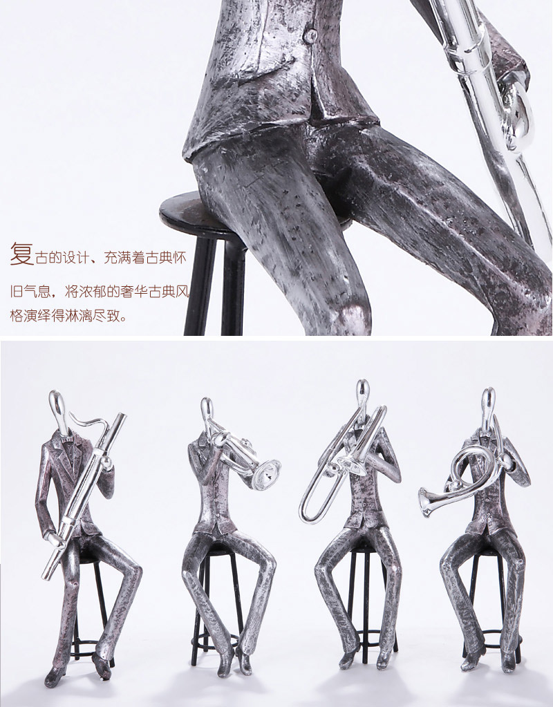 A new European classical character musicians playing musical instruments Home Furnishing model room decoration accessories wholesale CF170830 (-33) -C514