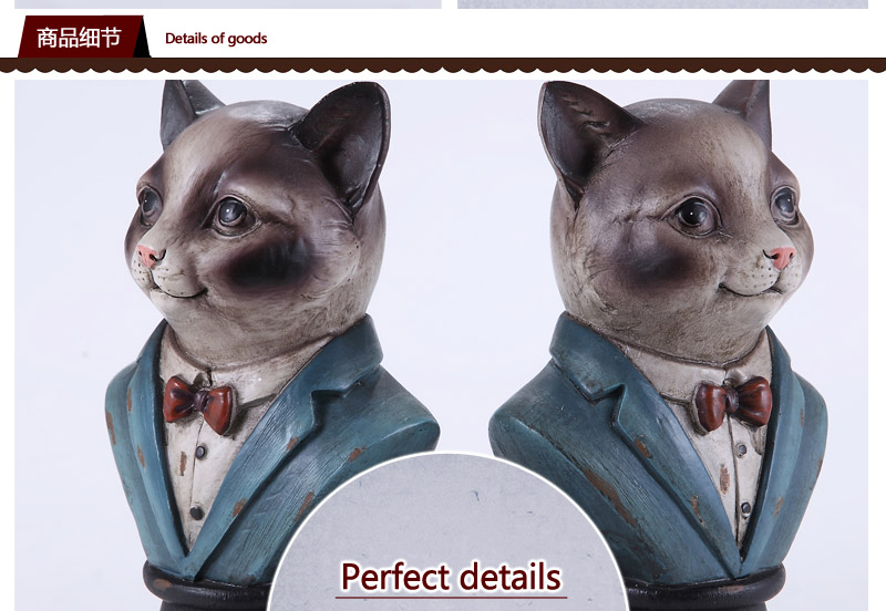 European Garden cat Bookends tie. 2 lucky ornaments creative bookend modern minimalist fashion 4213344 book4
