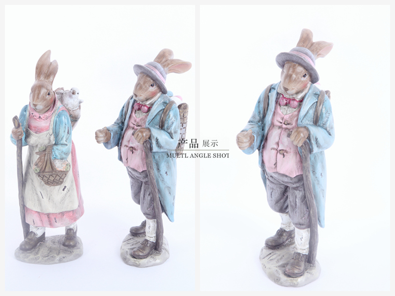 Simple modern decoration decoration decoration resin handicraft rabbit back chick / hat a gift of 2108405-14 rabbit decorations2