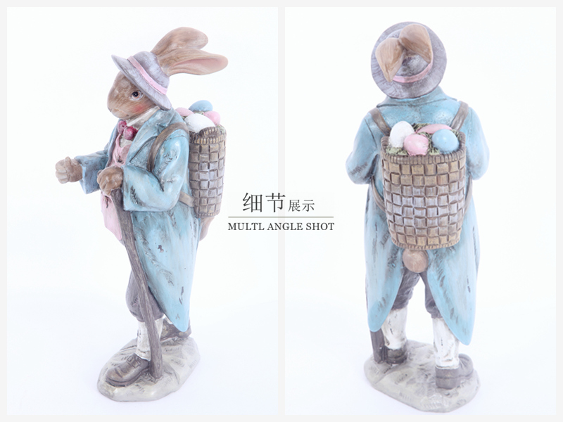 Simple modern decoration decoration decoration resin handicraft rabbit back chick / hat a gift of 2108405-14 rabbit decorations3