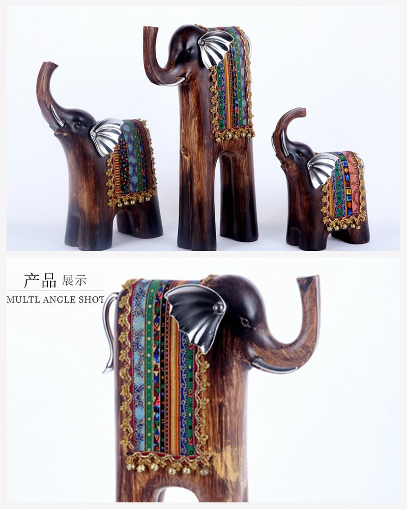 The modern style decoration decoration decoration Home Furnishing Brown resin cloth 191307, 08 elephants, 092