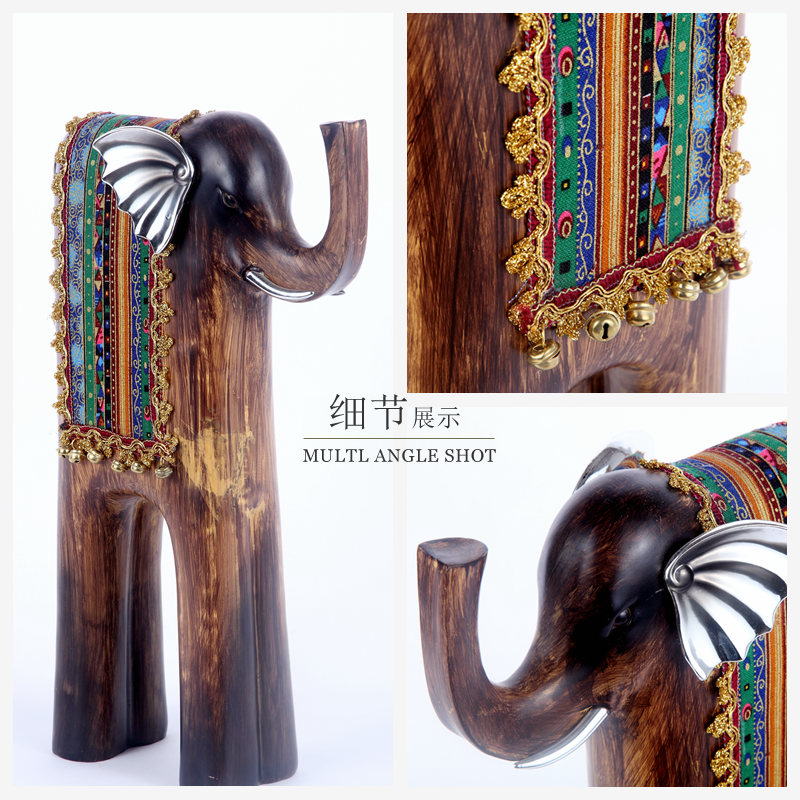 The modern style decoration decoration decoration Home Furnishing Brown resin cloth 191307, 08 elephants, 093