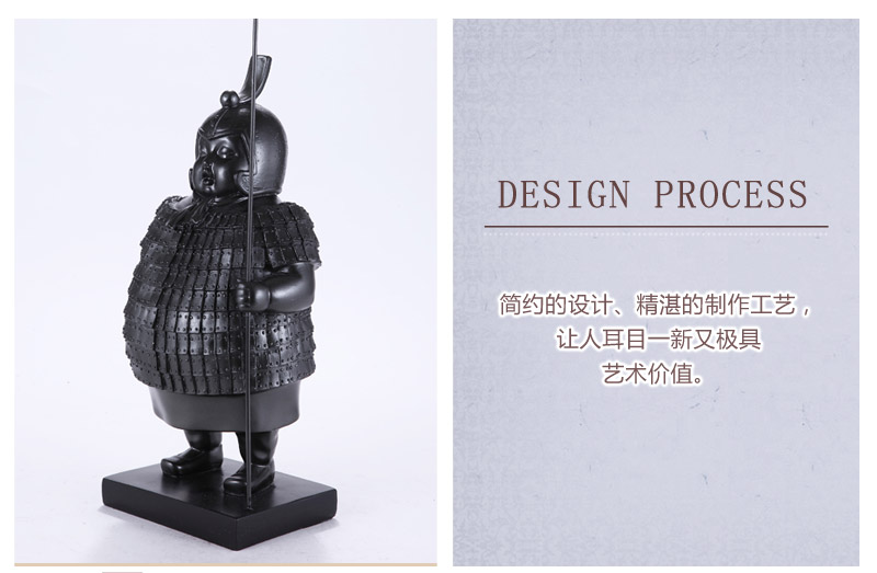 The ancient people of Qin Terracotta Army complex resin fat soldier Chinese entrance decoration China wind Home Furnishing CF1101107 (-09) -S01 crafts ornaments3