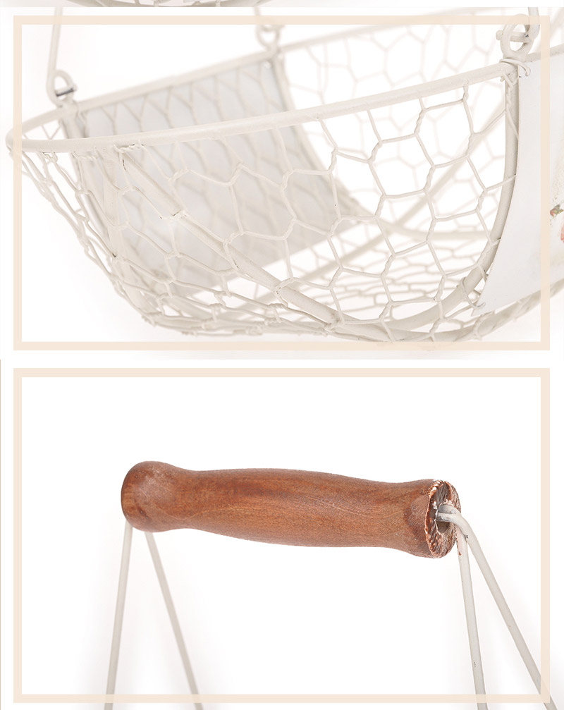 Home Furnishing essential storage basket simple iron hand basket H94883