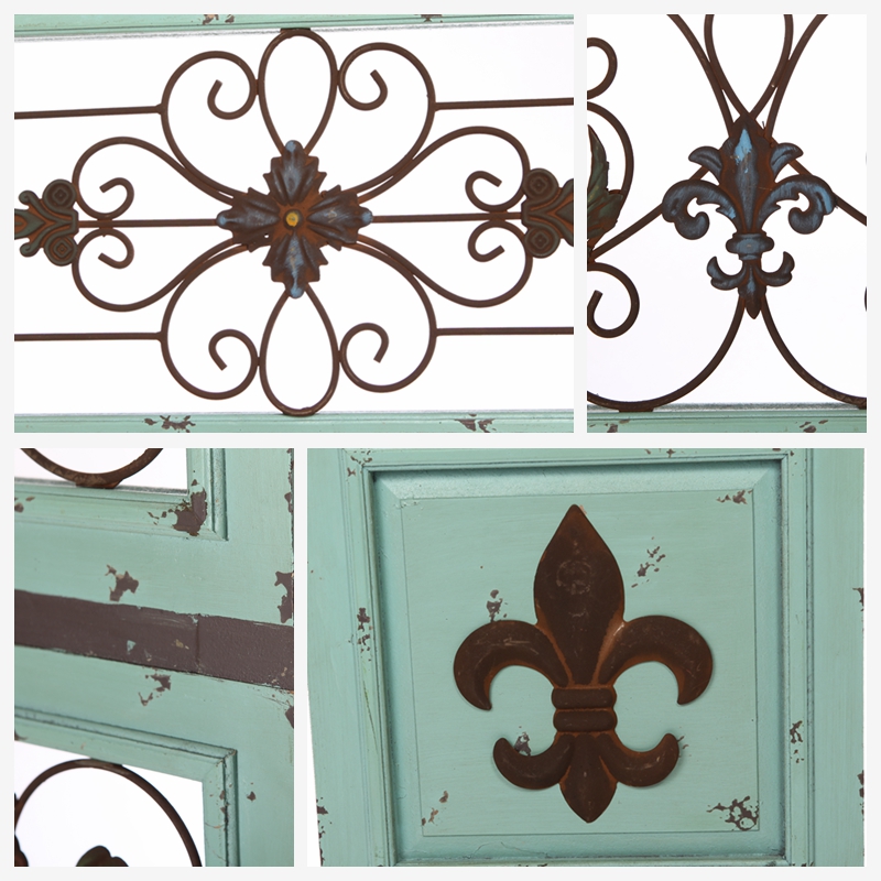 European style creative iron, old wall wooden frame ornament wall ornaments A365543
