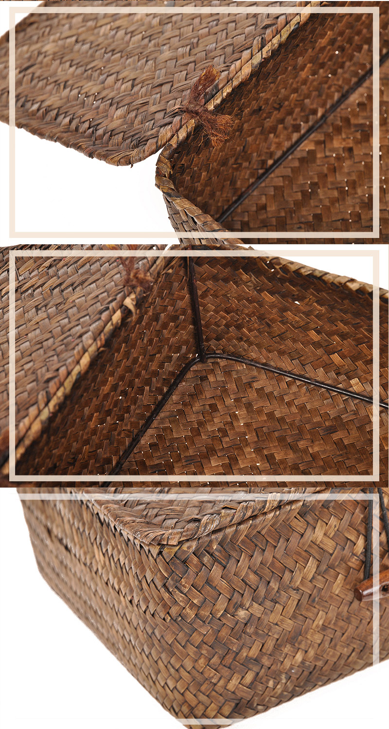 Simple box Home Furnishing straw storage basket 80503