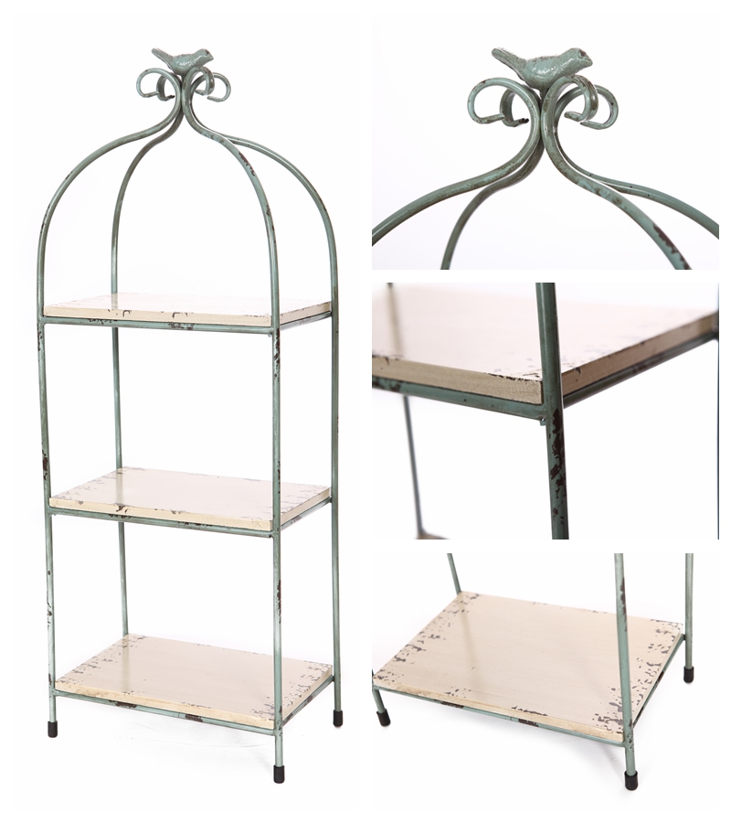 Iron flower balcony flower folding shelf 3 flower bath rack indoor iron shelf A256183