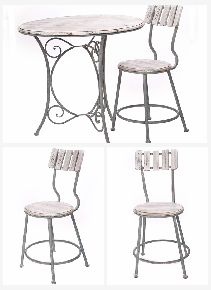 2 pieces of European style iron table chair two sets outdoor balcony table chair table chair tea table chair B42201/B421802