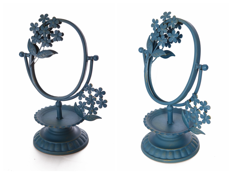 Blue Mediterranean American pastoral style back to the old iron mirror exquisite luxury table mirror B358272