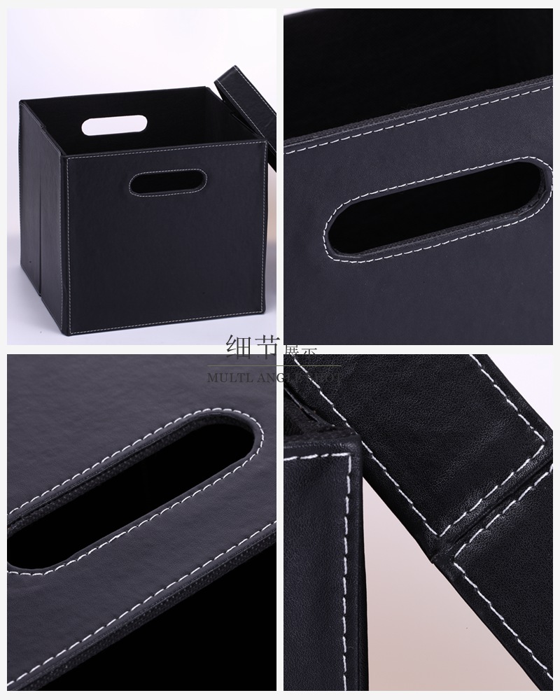 Creative fashion Black Leather folding box PY-HZ6213