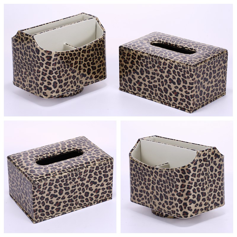 Modern simple creative personality home Square leopard pattern collection box home living room fashion remote control receiver box PY-YKQ8022