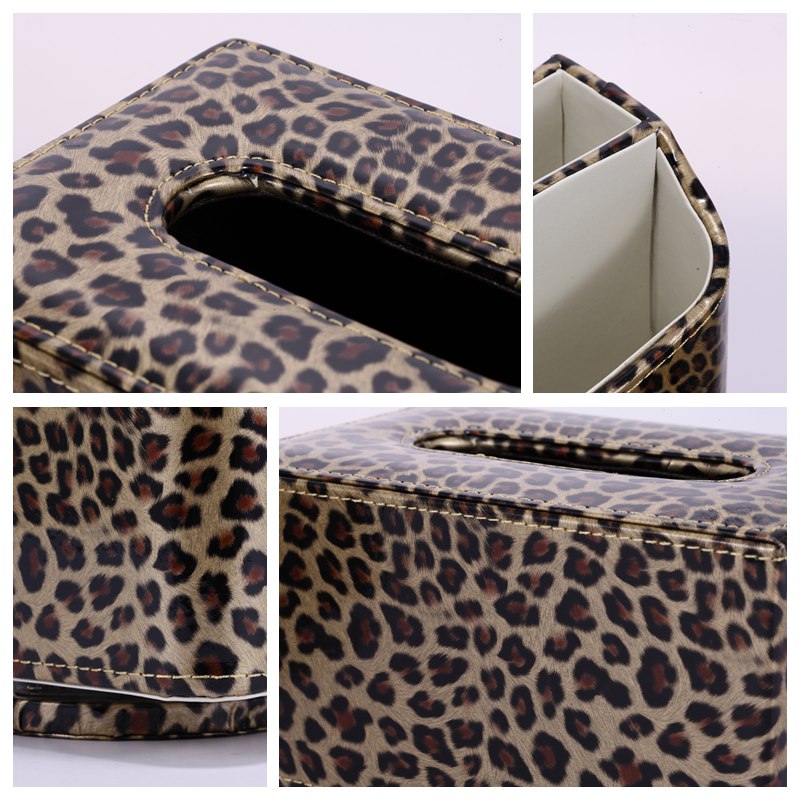 Modern simple creative personality home Square leopard pattern collection box home living room fashion remote control receiver box PY-YKQ8023