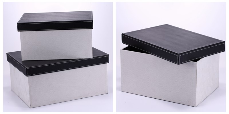 Modern minimalist creative Home Furnishing box heukgae classic white box box set of 2 PY-SNH0072