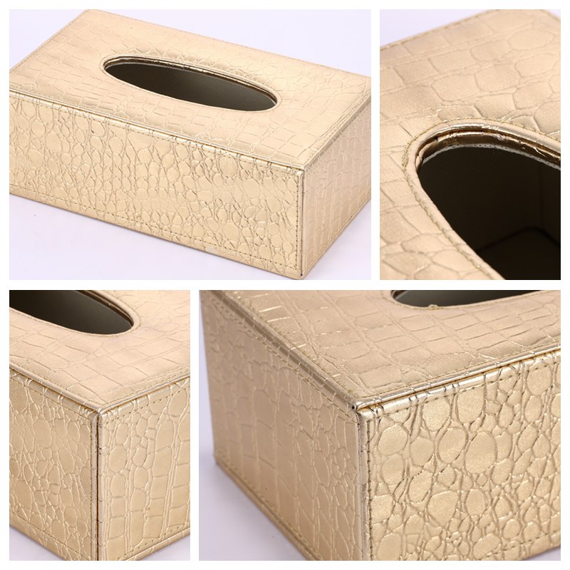 Creative home paper towel box personality rectangular PU leather polychromatic paper towel box home fashion carton PY-ZJH0023