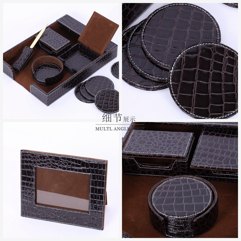 Office brown PU stationery suit (need to be customized) PY-WJTZ0213