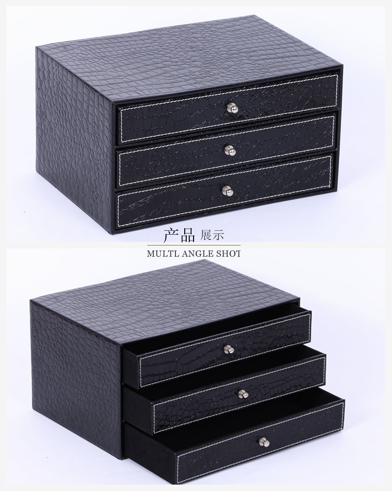 Desktop file cabinet three layer drawer type A4 file receipt data box business office supplies three layer receiving cabinet PY-WJG0233