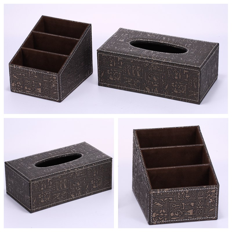 Modern simplified paper napkin box / receptacle cosmetics receptacle practical Brown receiver box PY-ZJH001 and PY-YKQ0012