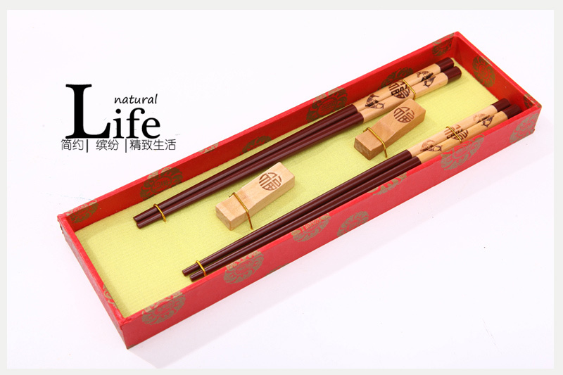 The top gift Fu fish wood carving pattern of household chopsticks chopsticks box with D2-0111